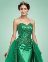Fancy Emerald Green Dress face swap