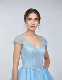 Fancy Light Blue Dress face swap