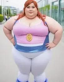 Fat Woman Cosplay face swap