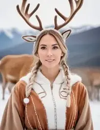 Female Reindeer face swap