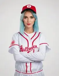 Halloween Baseball Costume Woman face swap