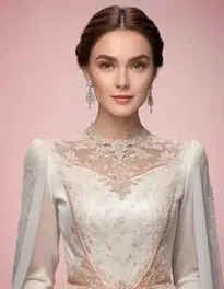 Elegant Long Sleeve Evening Gowns face swap