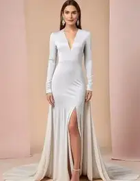 Elegant Long Sleeve Maxi Dress face swap