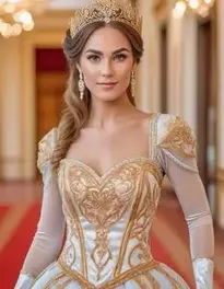 Elegant Masquerade Dress face swap