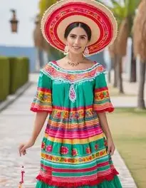 Fancy Mexican Dress face swap