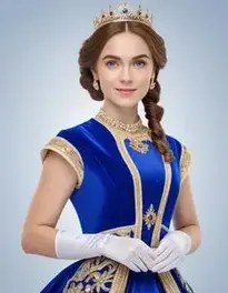 Fancy Royal Blue Dress face swap