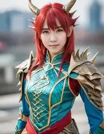 Female Dragon Cosplay face swap