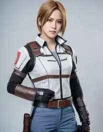 Female Leon Kennedy Cosplay face swap