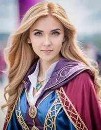 Female Sorceress Cosplay face swap