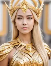 Golden Goddess Cosplay face swap