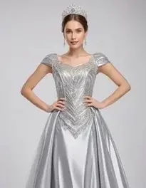 Fancy Silver Dress face swap