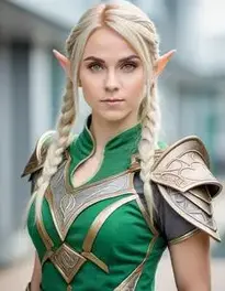 Female Elf Warrior Cosplay face swap