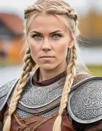Female Viking Warrior Outfit face swap