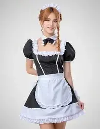 French Maid Outfit Cosplay face swap