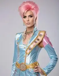 Glam Rock Fancy Dress Woman face swap