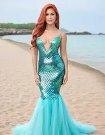 Mermaid Theme Dress For Adults face swap