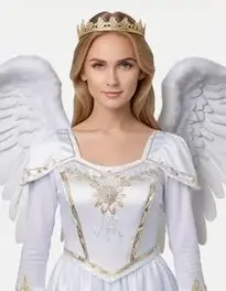 Ladies Angel Fancy Dress face swap