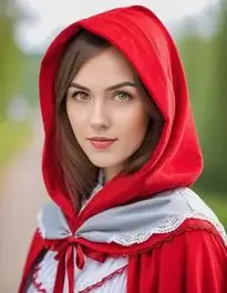 Ladies Little Red Riding Hood face swap