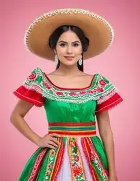 Ladies Mexican Fancy Dress face swap