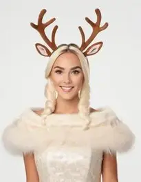 Ladies Reindeer Fancy Dress face swap