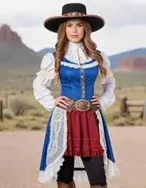 Ladies Wild West Fancy Dress face swap
