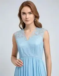 Light Blue Formal Maxi Dress face swap