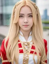Long Blonde Hair Cosplay face swap