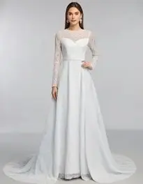 Long Sleeve Floor Length Formal Dress face swap