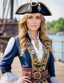 Pirate Captain Costume Woman face swap