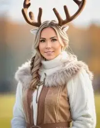 Ladies Reindeer face swap