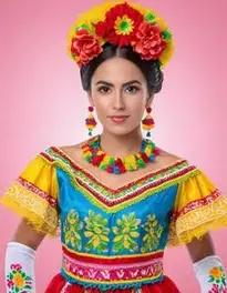 Mexican Fancy Dress Woman face swap