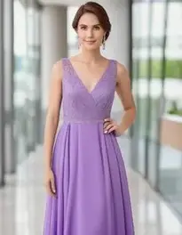 Purple Maxi Dress Formal face swap