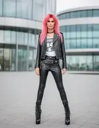 Rock Chick Fancy Dress face swap