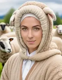 Sheep Costume Woman face swap