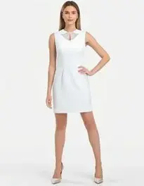 White Dress Short Formal face swap