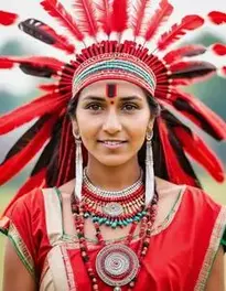 Red Indian Fancy Dress Ladies face swap