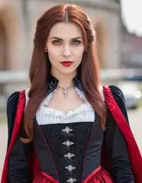 Vampire Costume Woman Near face swap