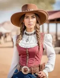 Wild Wild West Costume Woman face swap