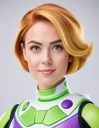 Woman Buzz Light Year face swap