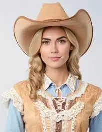Woman Cowwoman Fancy Dress face swap