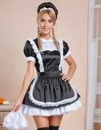 Woman French Maid Halloween face swap