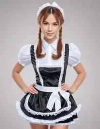 Woman French Maid Outfit face swap