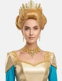 Woman Gold Fancy Dress face swap