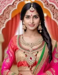 Woman Indian Fancy Dress Outfit face swap