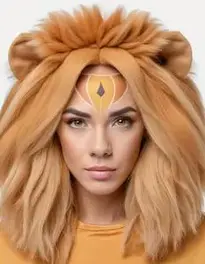 Woman Lion face swap