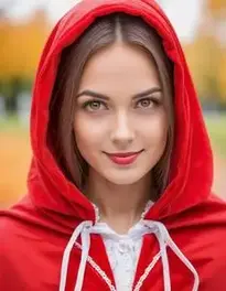 Woman Little Red Riding Hood Halloween face swap