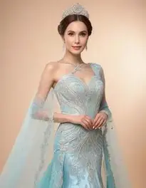 Woman Long Evening Gowns face swap