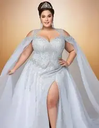 Woman Plus Size Formal Evening Gowns face swap