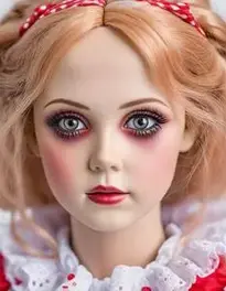 Woman Scary Doll face swap