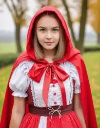 Adult Little Red Riding Hood face swap
